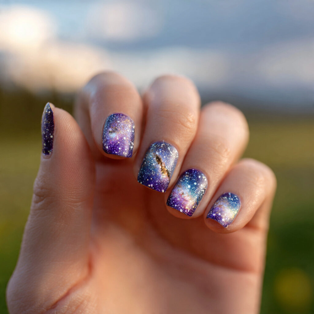 attractive milky white gloss nails with outdoor ba 2