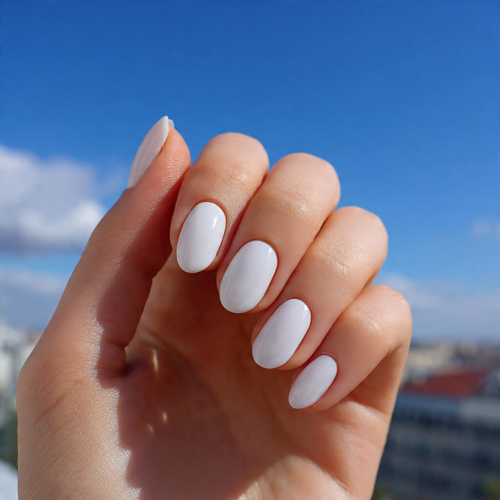 Short Nails Oval: 14 Soft & Aesthetic Designs You’ll Love 7 attractive milky white gloss oval short nails with