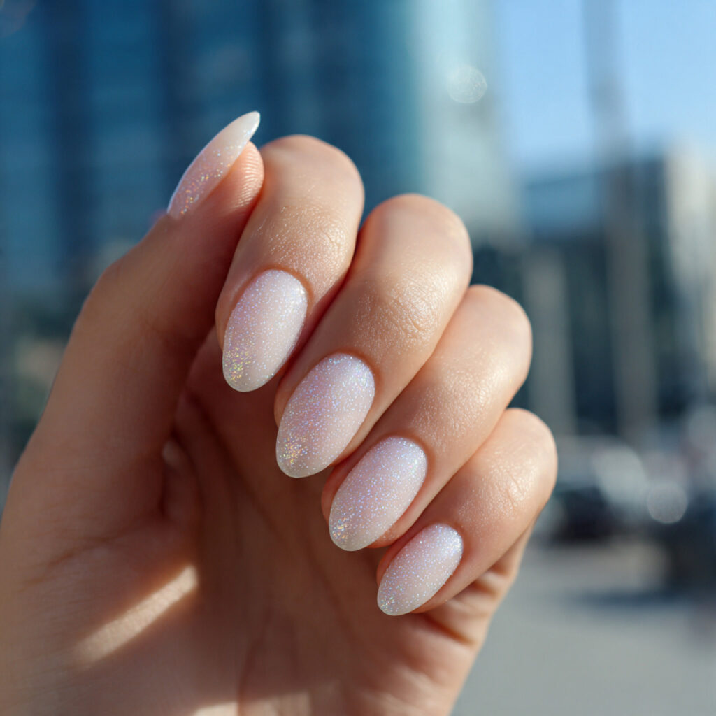 Nail Inspo With Thumb: The Tiny Detail That Changes Everything 3 attractive milky white nails with glitter thumb wi
