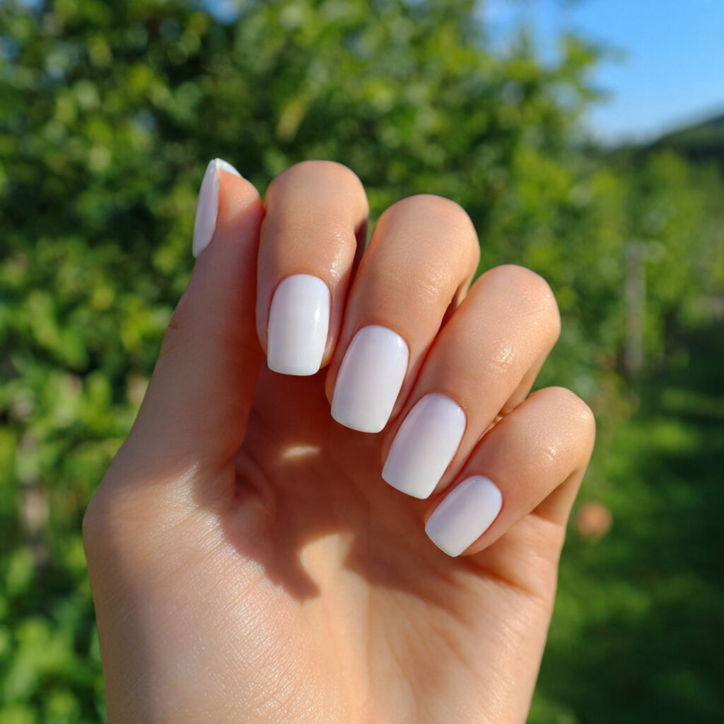 Really Short Nails: Cute, Clean & Effortlessly Aesthetic Ideas 9 attractive milky white short nails with outdoor ba