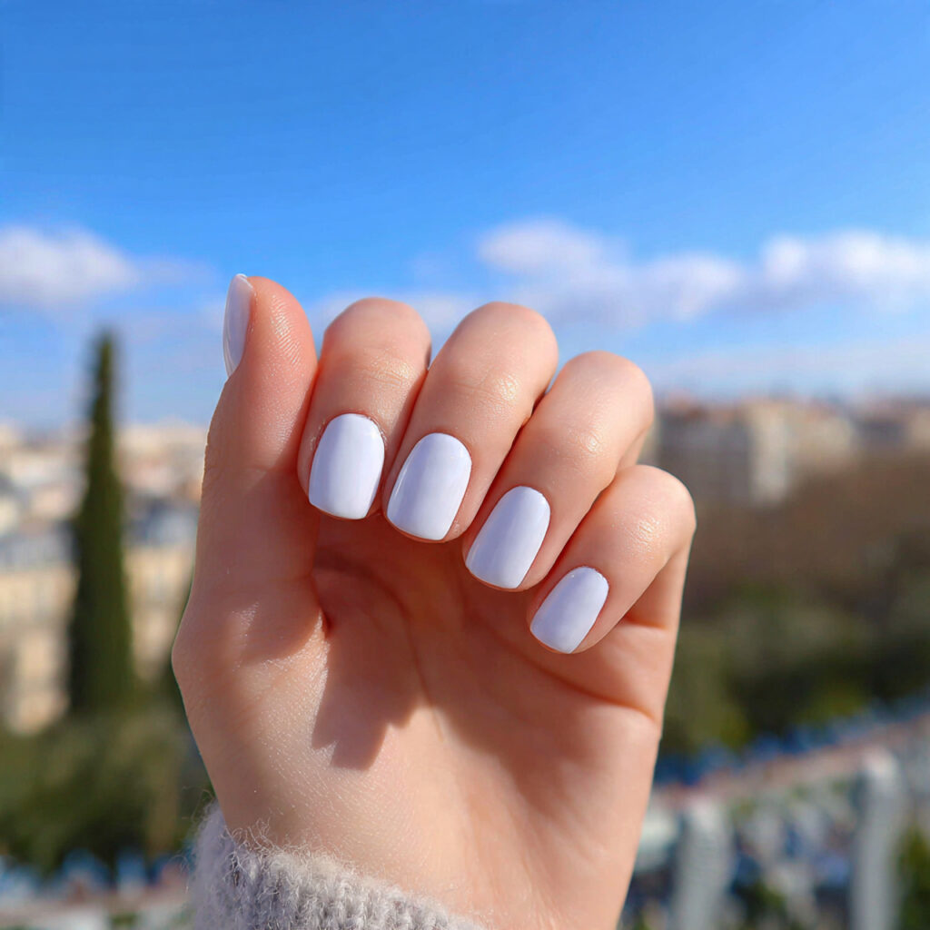 Nail Ideas for Short Nails: Cute, Aesthetic & Effortlessly Pretty Looks 9 attractive milky white short nails with outdoor ba 2