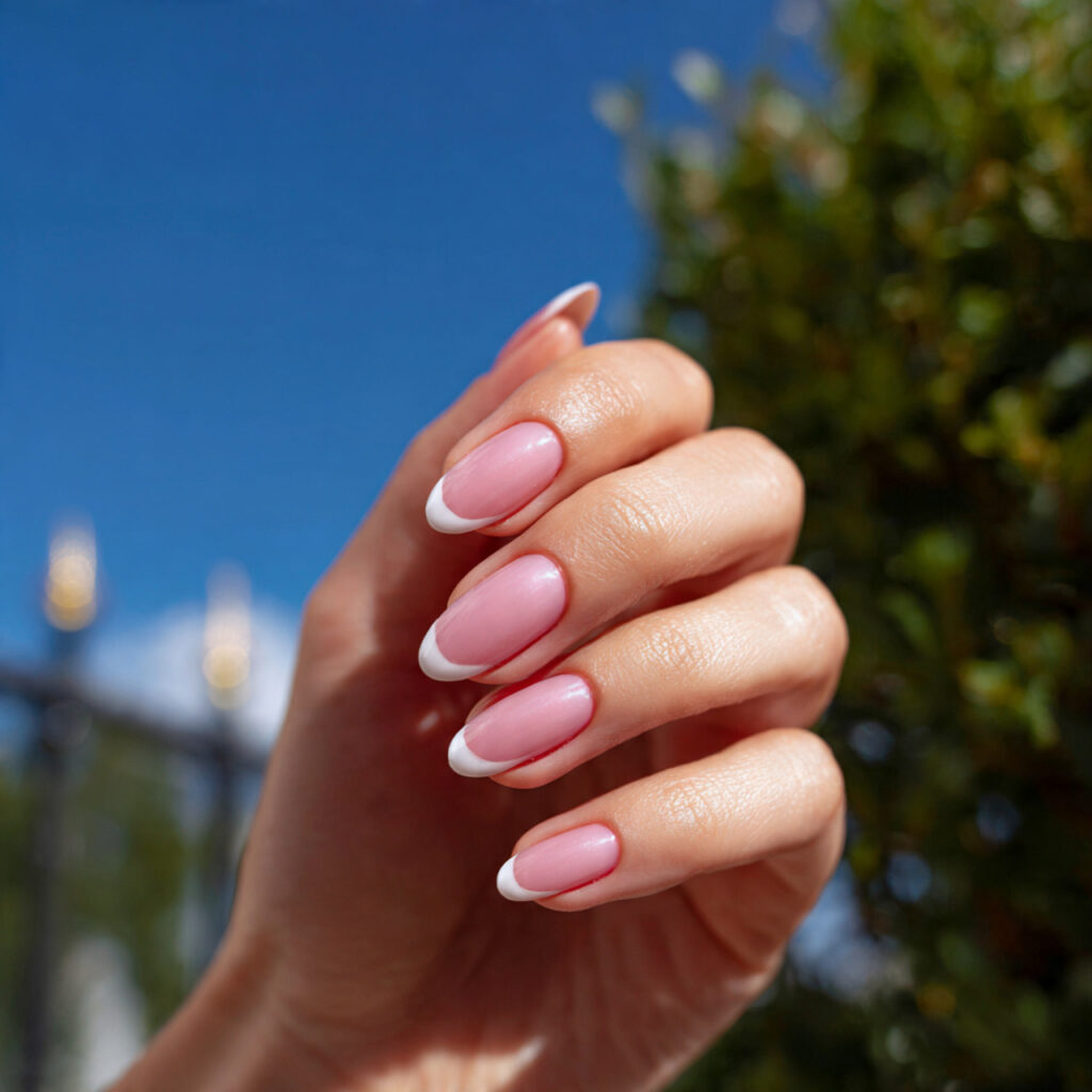 Nail Inspo Back to School: Cute, Fresh Looks You’ll Love All Semester 6 attractive mini french tip nails with outdoor back