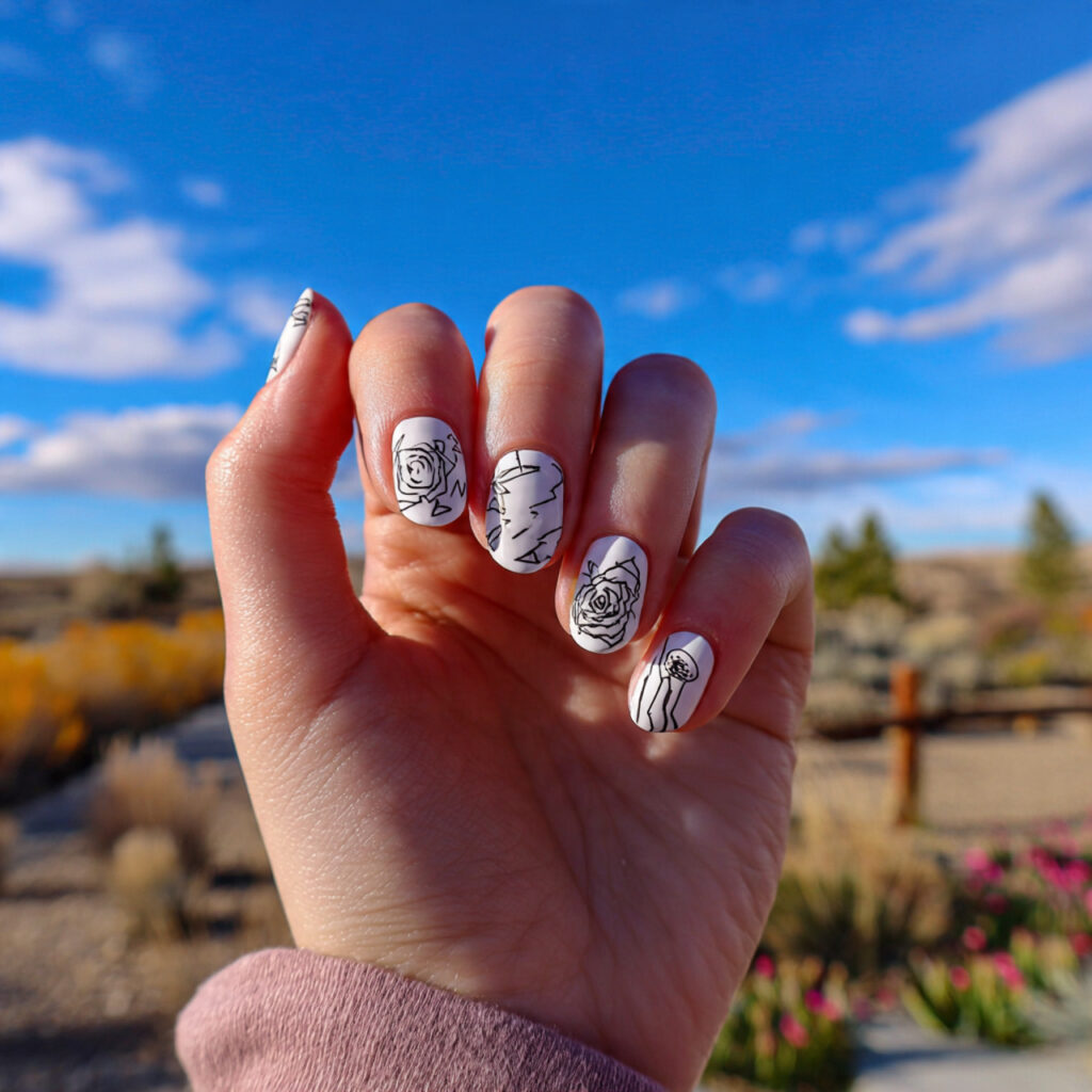 Nail Inspo Baddie: Bold, Glossy Looks That Own the Room 14 attractive minimal line art baddie nails with outd