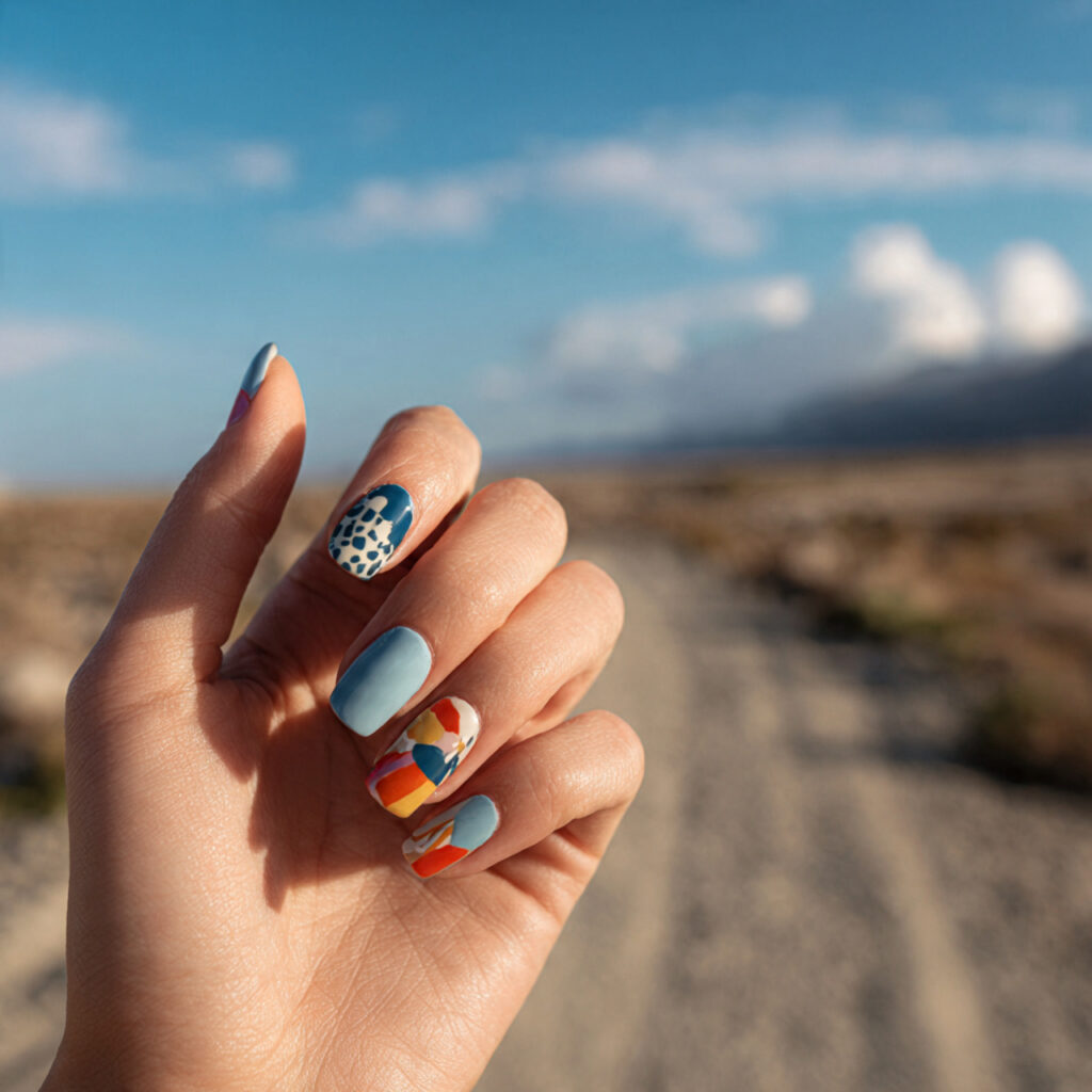 Nail Inspo Back to School: Cute, Fresh Looks You’ll Love All Semester 13 attractive mix match minimal nails with outdoor ba