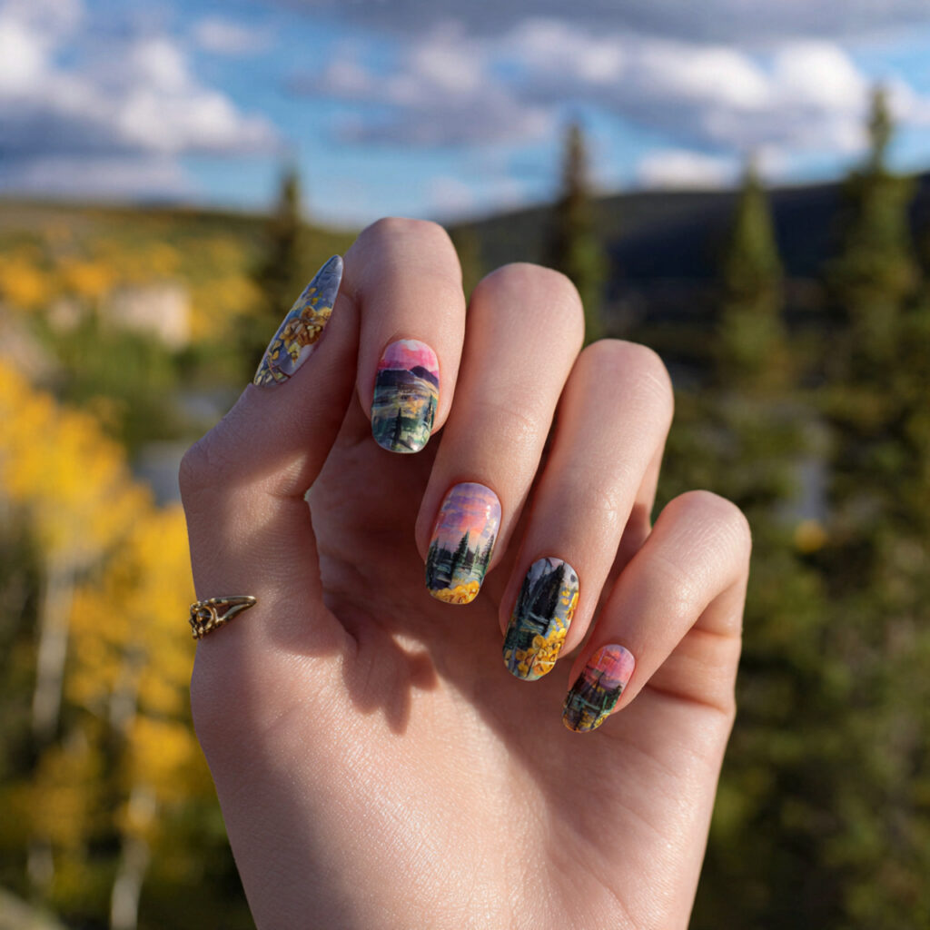 Nail Inspo Maximalist: Bold, Extra & Unapologetically Glam 9 attractive mixed pattern nails with outdoor backgr