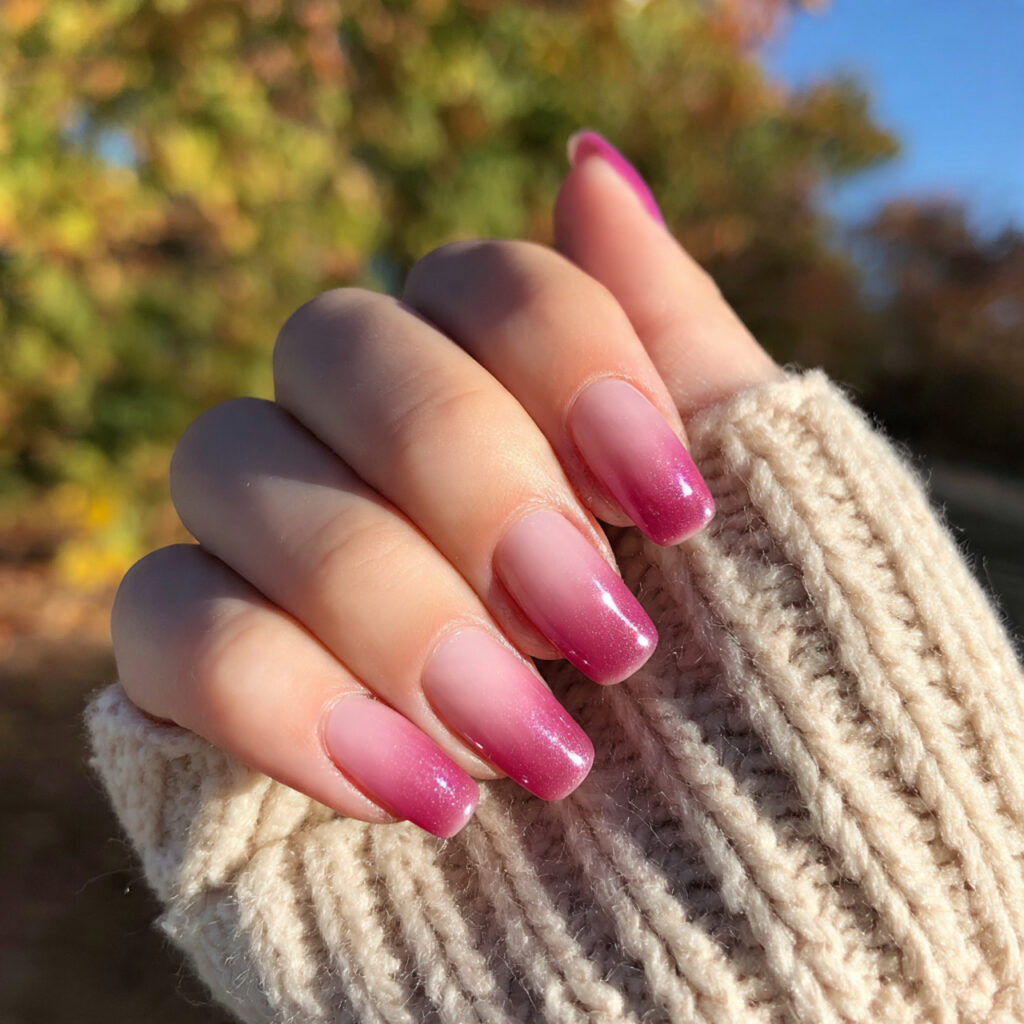 Nail Inspo Natural: Soft, Clean & Effortlessly Beautiful Ideas 6 attractive natural nails with glossy ombre outdoor