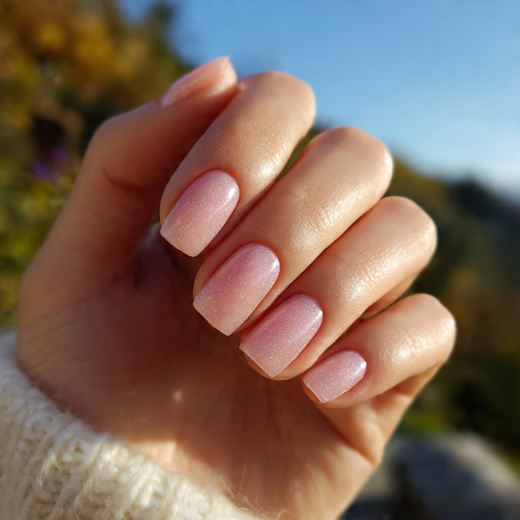 Nail Inspo Natural: Soft, Clean & Effortlessly Beautiful Ideas 12 attractive natural nails with subtle shimmer with