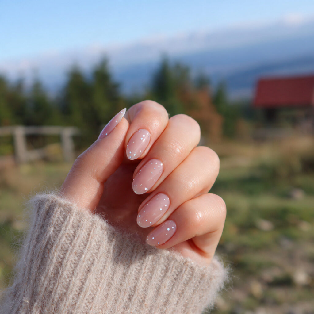 Nail Inspo Natural: Soft, Clean & Effortlessly Beautiful Ideas 10 attractive natural nails with tiny dot accent with