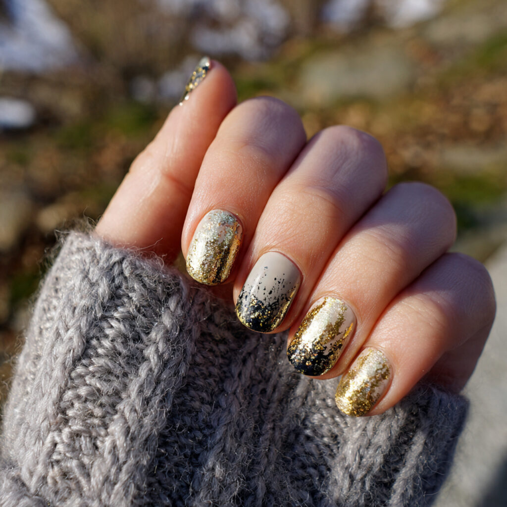 Nail Ideas for Short Nails: Cute, Aesthetic & Effortlessly Pretty Looks 10 attractive nude short nails with gold accent with