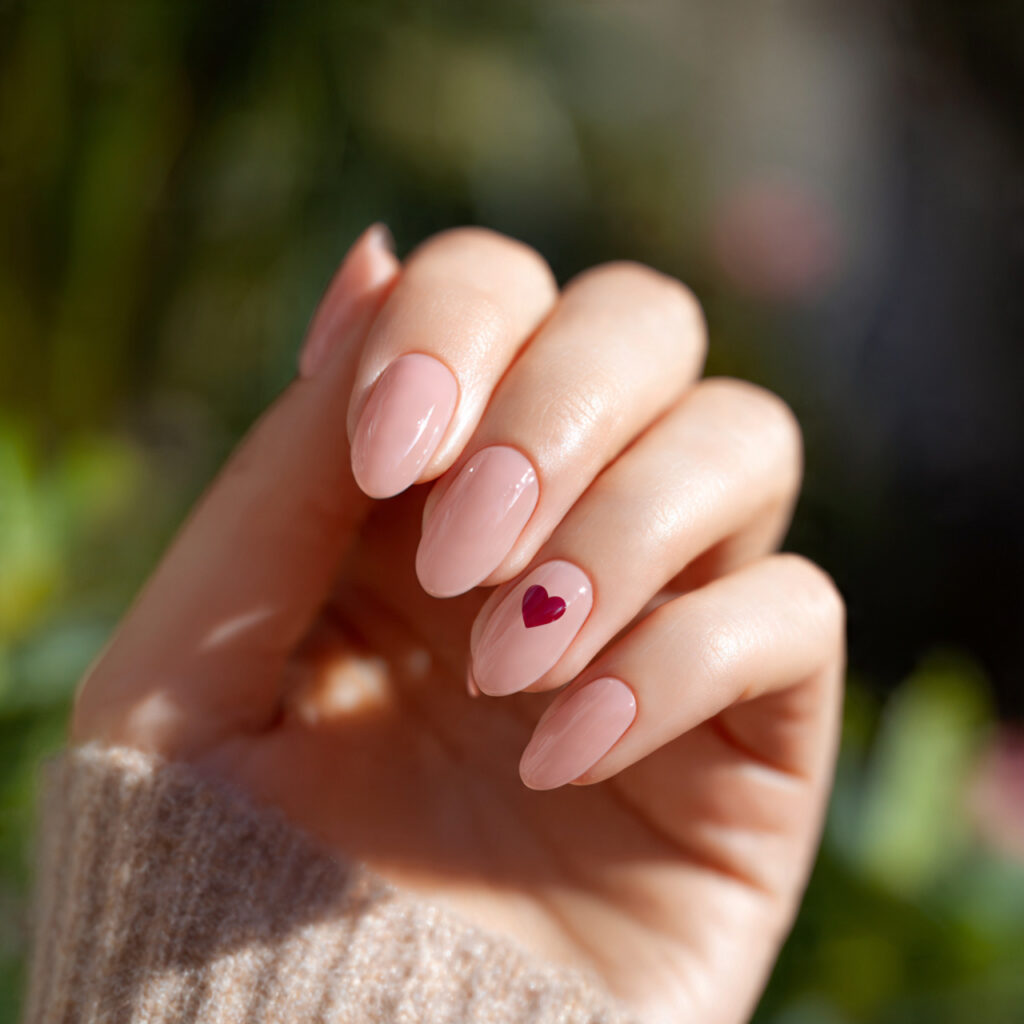 Red Short Nails: The Chic, Bold, and Effortless Trend You’ll Want to Copy 4 attractive one hand with tiny heart accent nails g