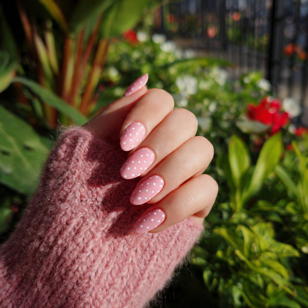 Pale Pink Nails: Soft, Elegant & Effortlessly Beautiful 9 attractive pale pink minimal dot nails with outdoo