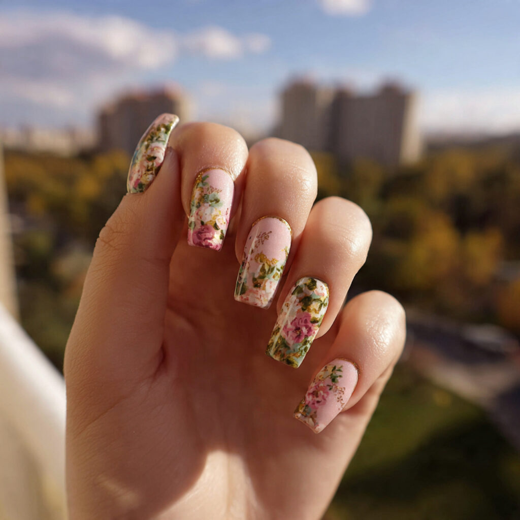Nail Inspo Flower: The Dreamiest Floral Nail Ideas You’ll Want to Copy 3 attractive pastel garden acrylic nails with outdoo
