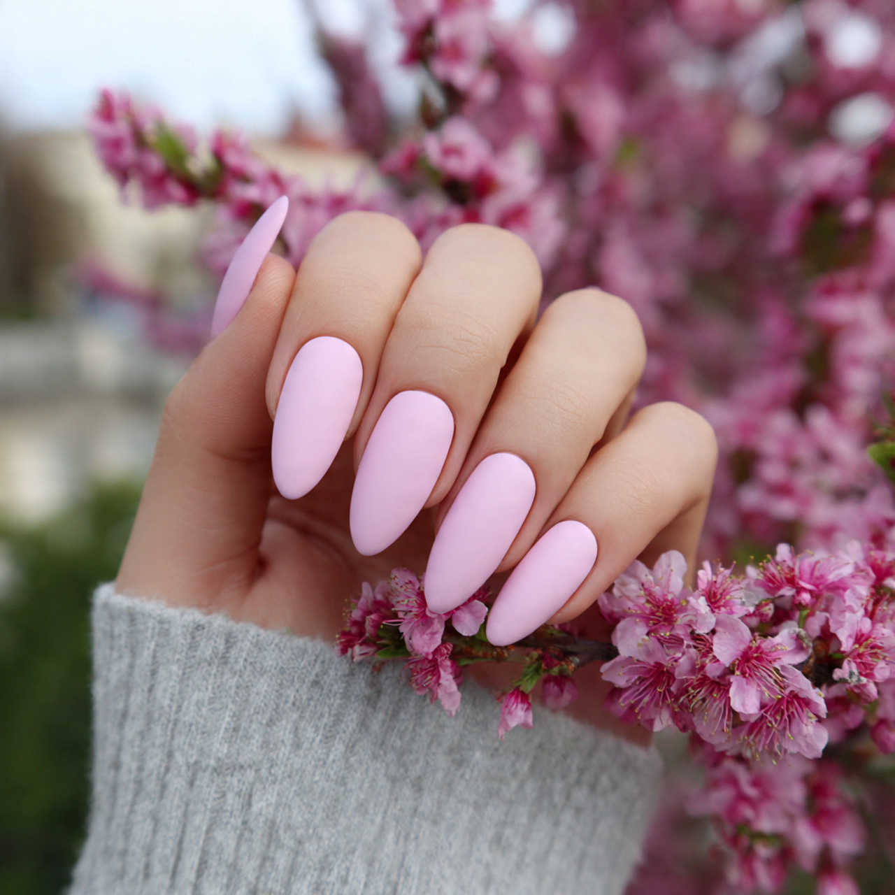 pastel pink nails