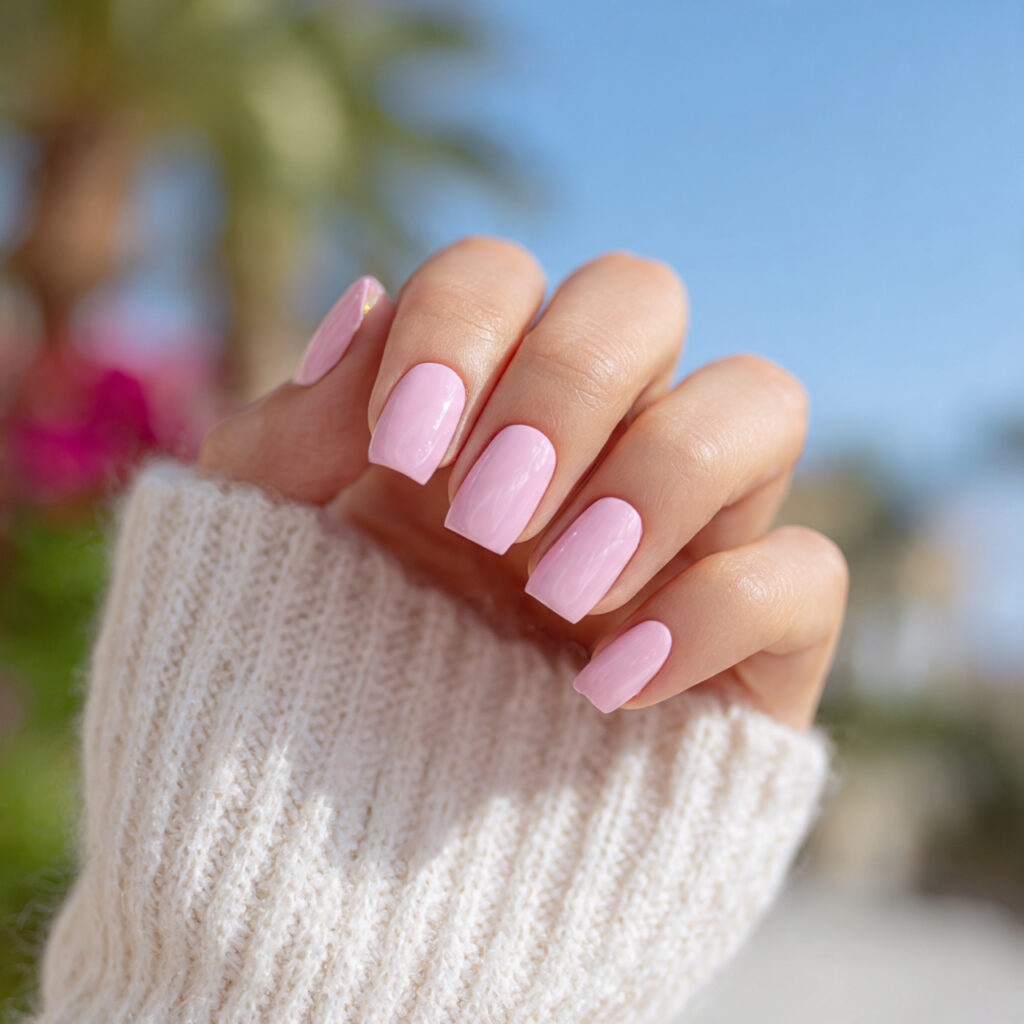 Pink Nails Square: Clean, Cute & Instantly Polished 7 attractive pastel pink mix square nails close up b 1