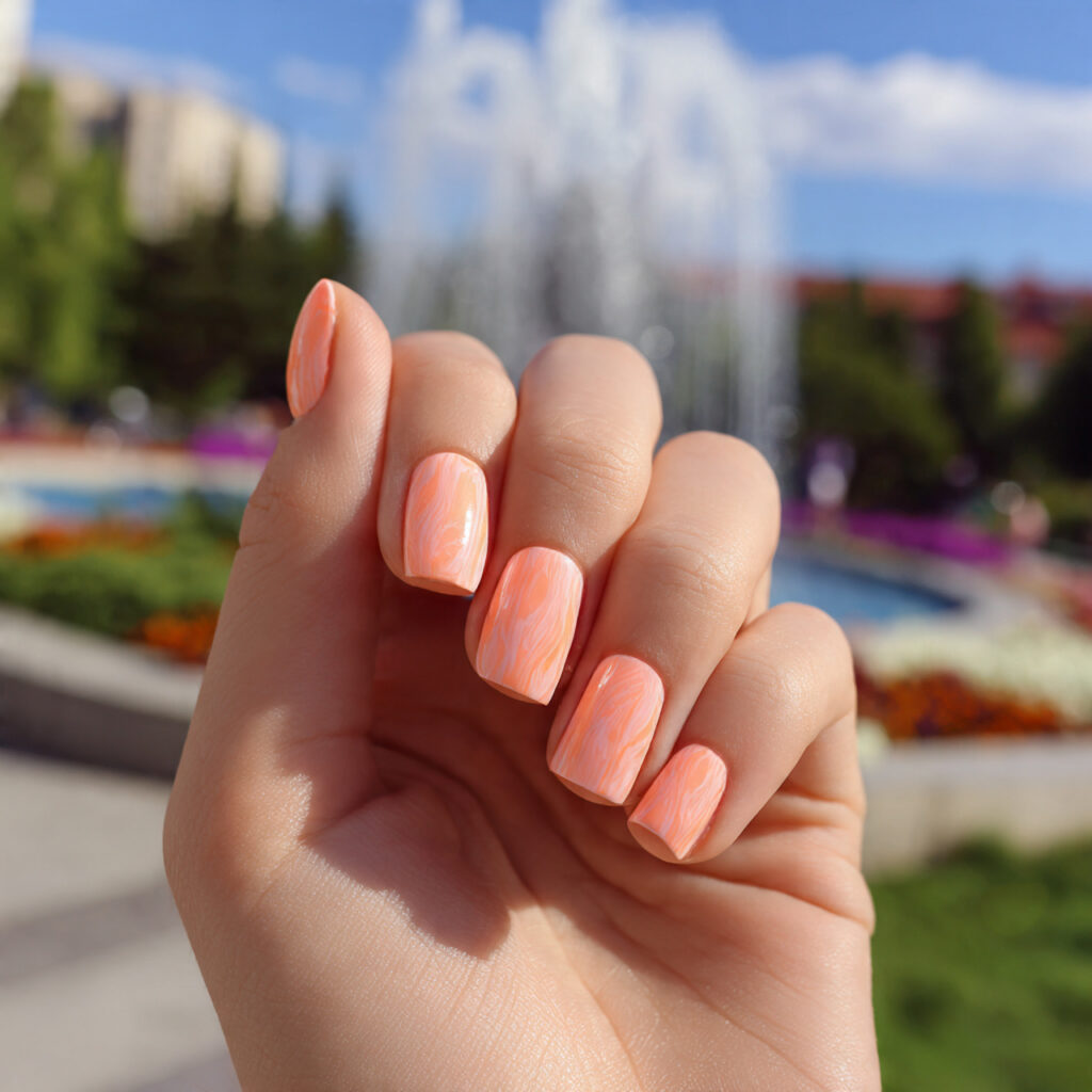 Nail Inspo Square Medium: Chic, Balanced & Aesthetic Ideas You’ll Love 3 attractive peach square medium nails nails with ou