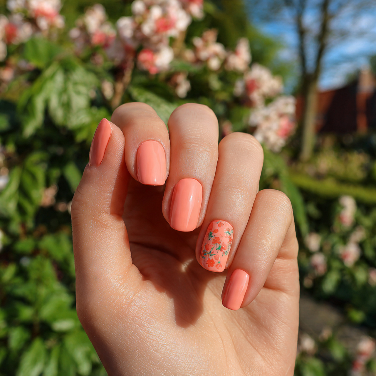 summer pink nails
