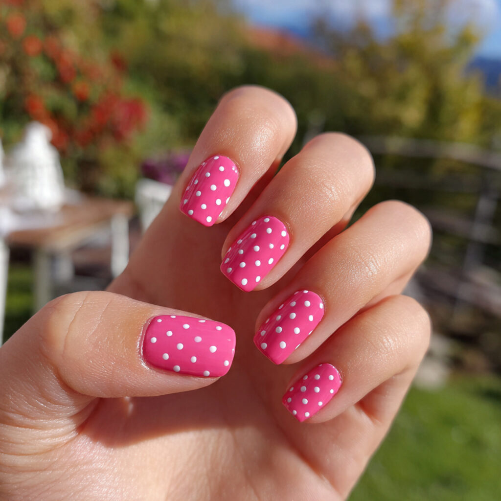 White and Pink Nails: 14 Soft, Dreamy Designs You’ll Want to Copy 4 attractive pink base with white dot nails with out