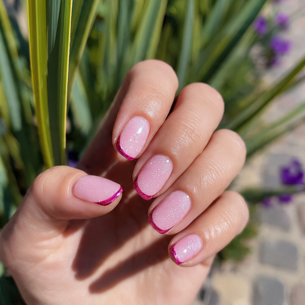 Pink Nails Short Trendy: Cute, Clean & Instantly Pretty 7 attractive pink french tip short nails with outdoo