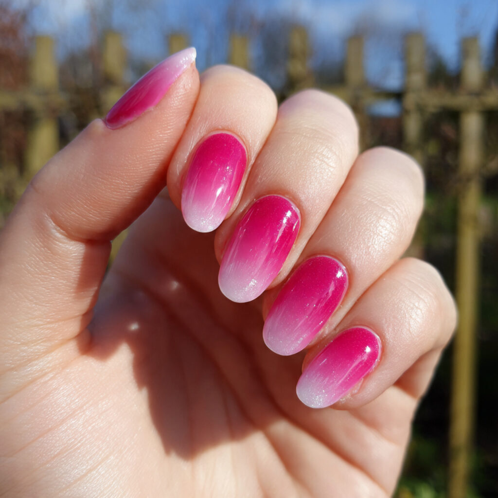 Nails Inspo Pink: The Dreamiest Looks You’ll Want to Copy 8 attractive pink ombre nails with outdoor backgroun