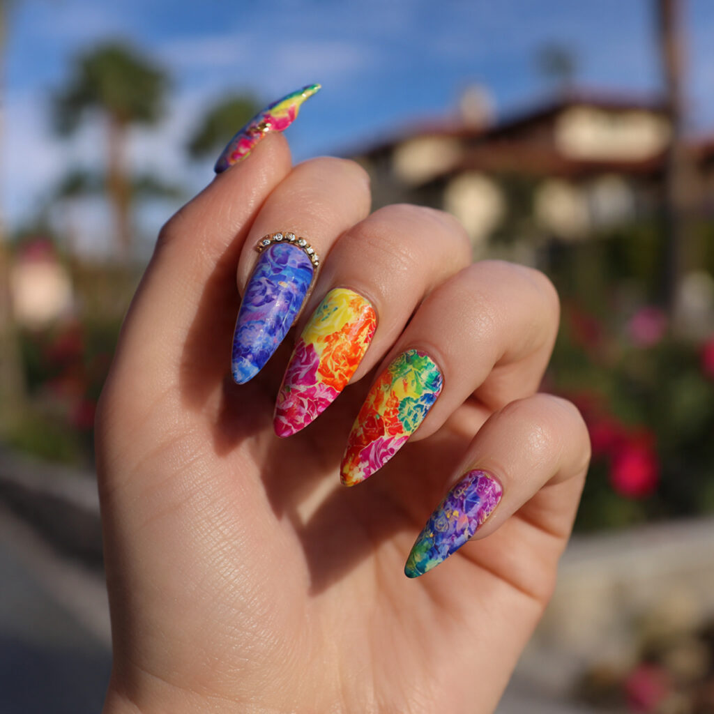 Nail Inspo Maximalist: Bold, Extra & Unapologetically Glam 1 attractive rainbow mix maximalist nails with outdo