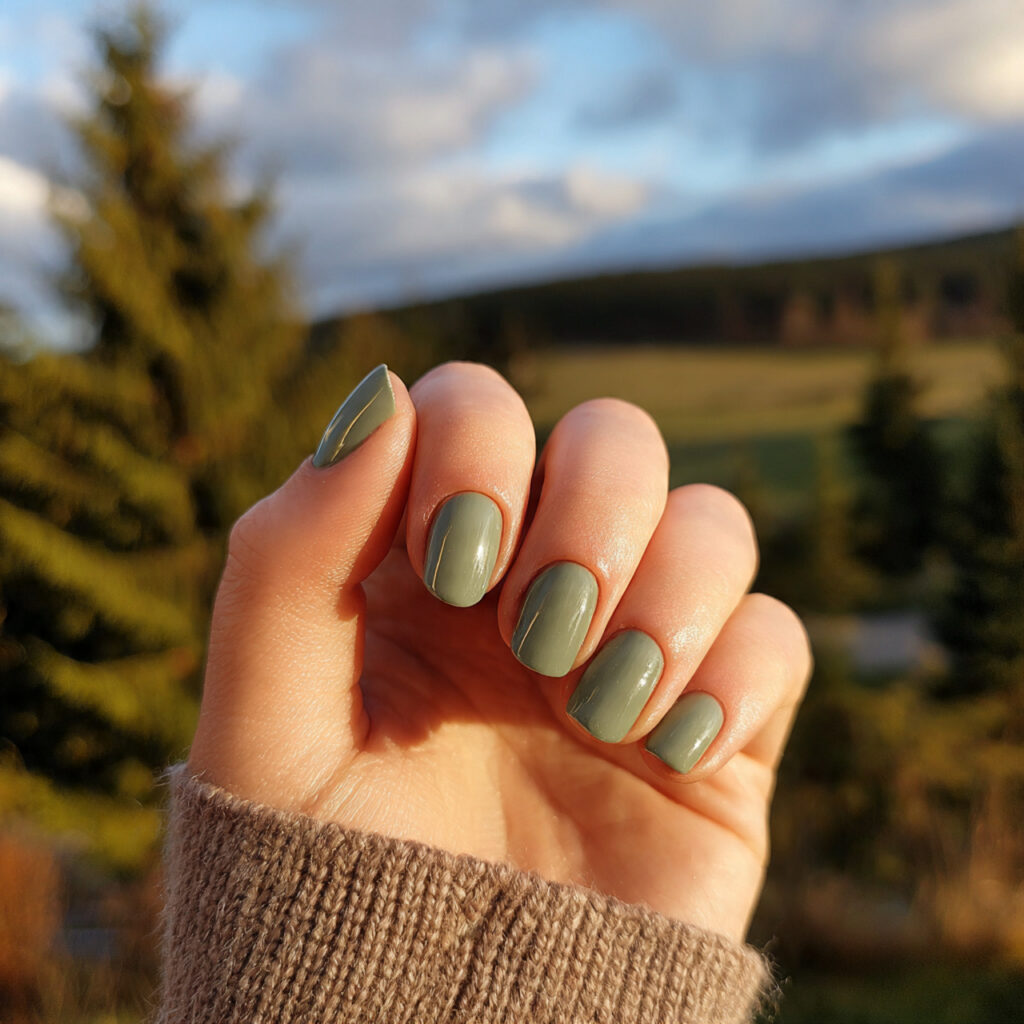 Nail Ideas for Short Nails: Cute, Aesthetic & Effortlessly Pretty Looks 8 attractive sage green minimal short nails with out