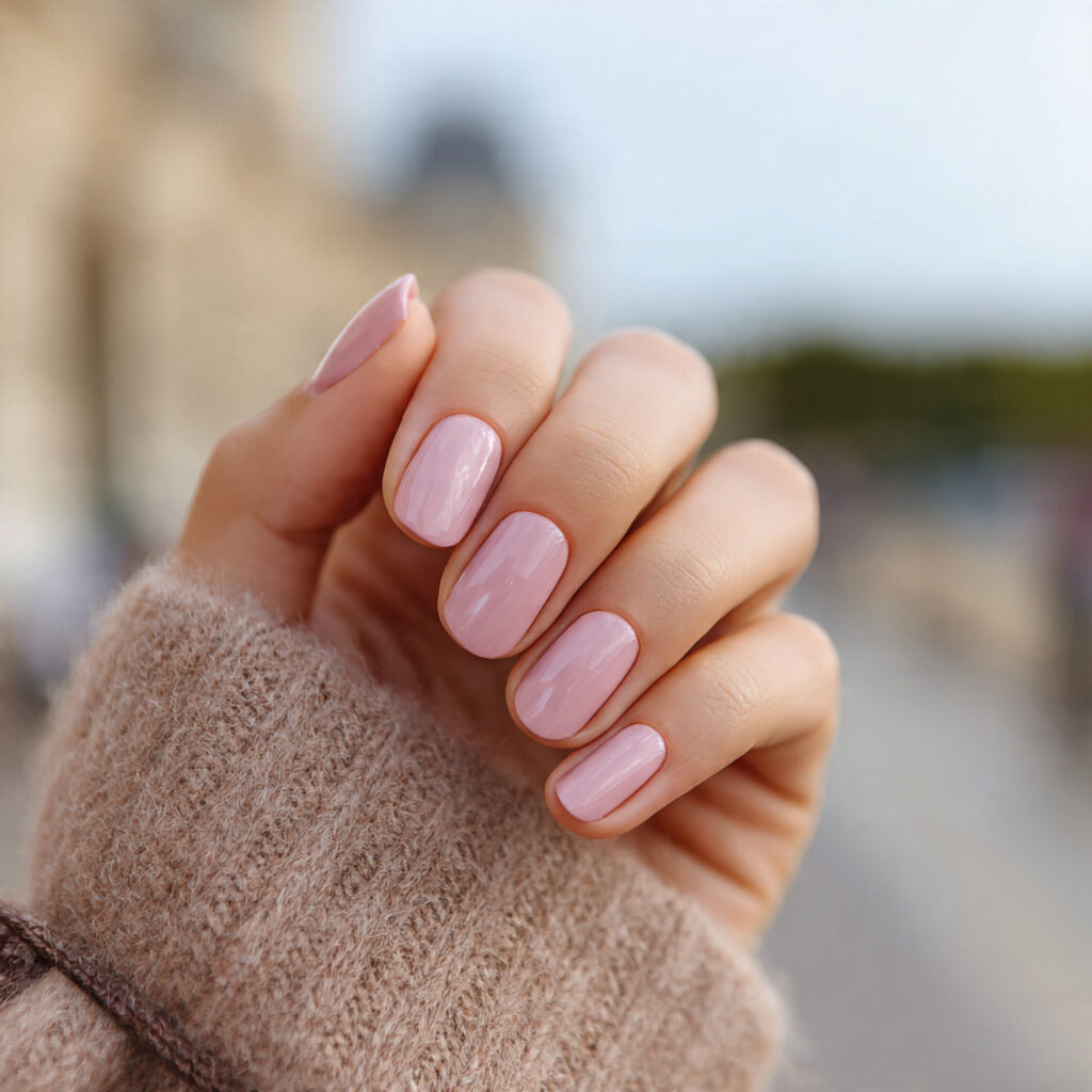 Short Nails Color: Cute, Glossy & Effortlessly Aesthetic Shades 8 attractive sheer pink gloss short nails with outdo 1