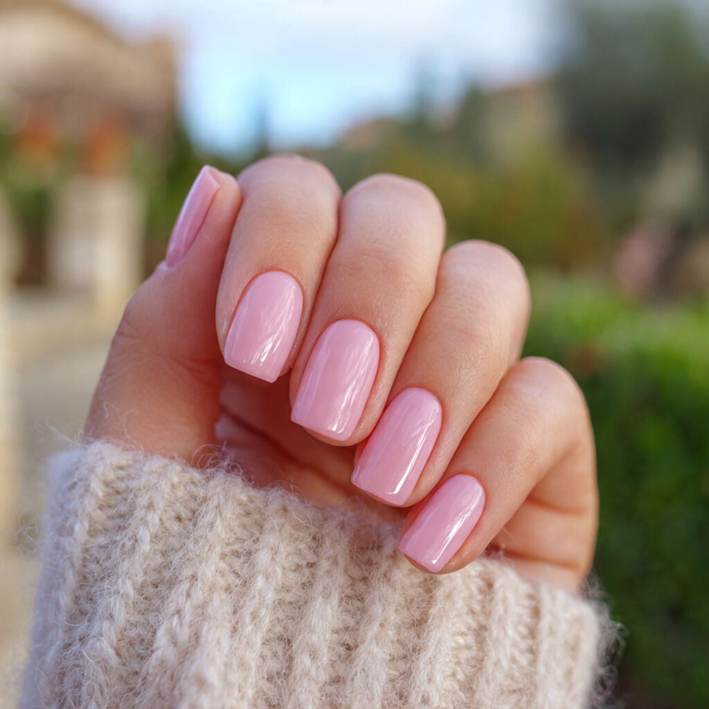 Pink Nails Square: Clean, Cute & Instantly Polished 2 attractive sheer pink gloss square nails with outd 1
