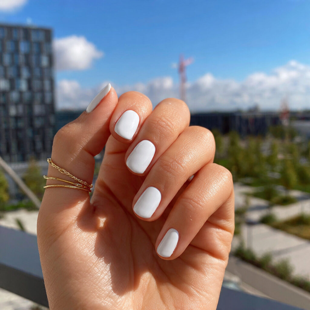 Short Nails White: Clean, Dreamy Looks You’ll Love Instantly 2 attractive sheer white gloss short nails with outd
