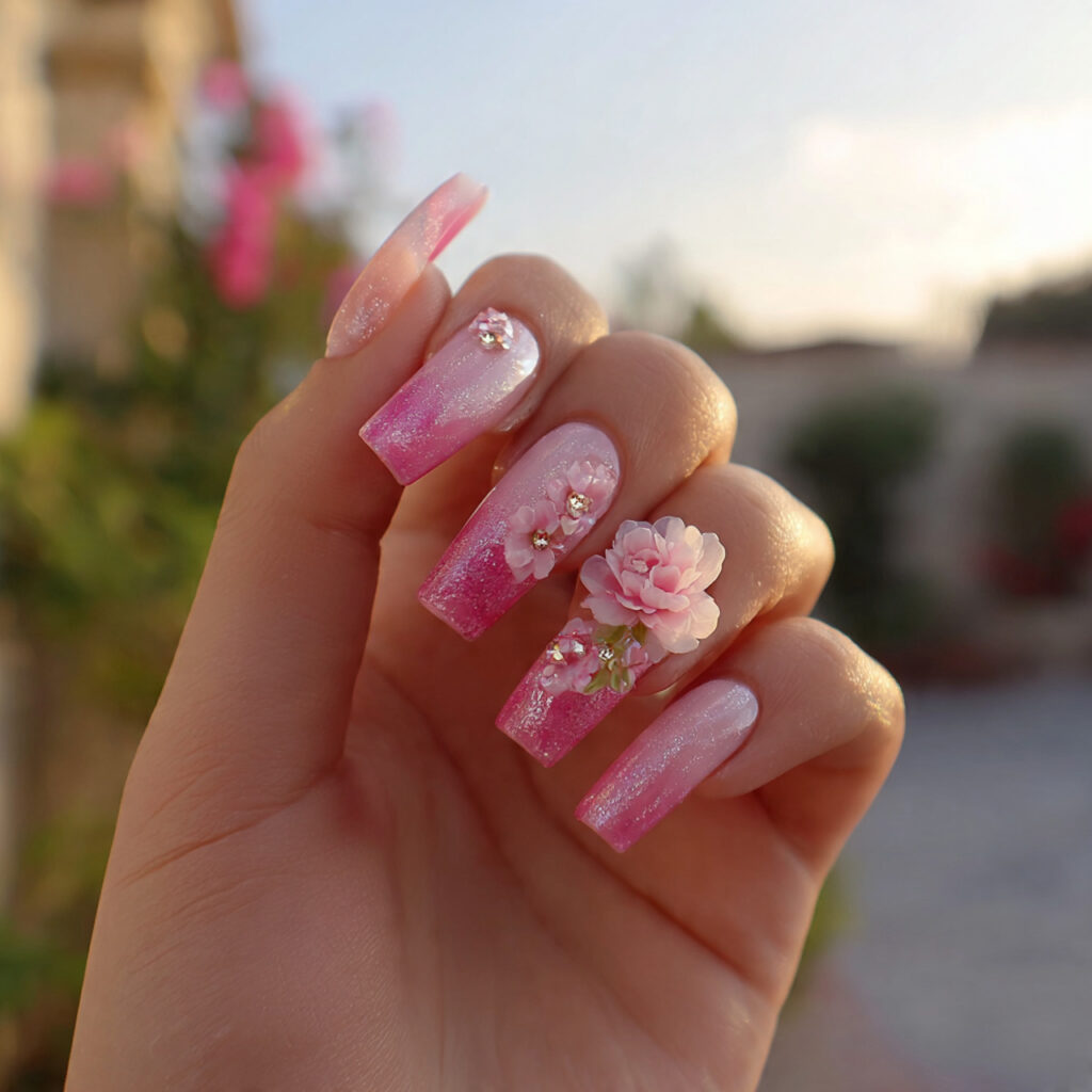 Nail Inspo 3D Flower: Soft Petals, Dreamy Details & Pure Romance 14 attractive soft aura nails with 3d flower with out