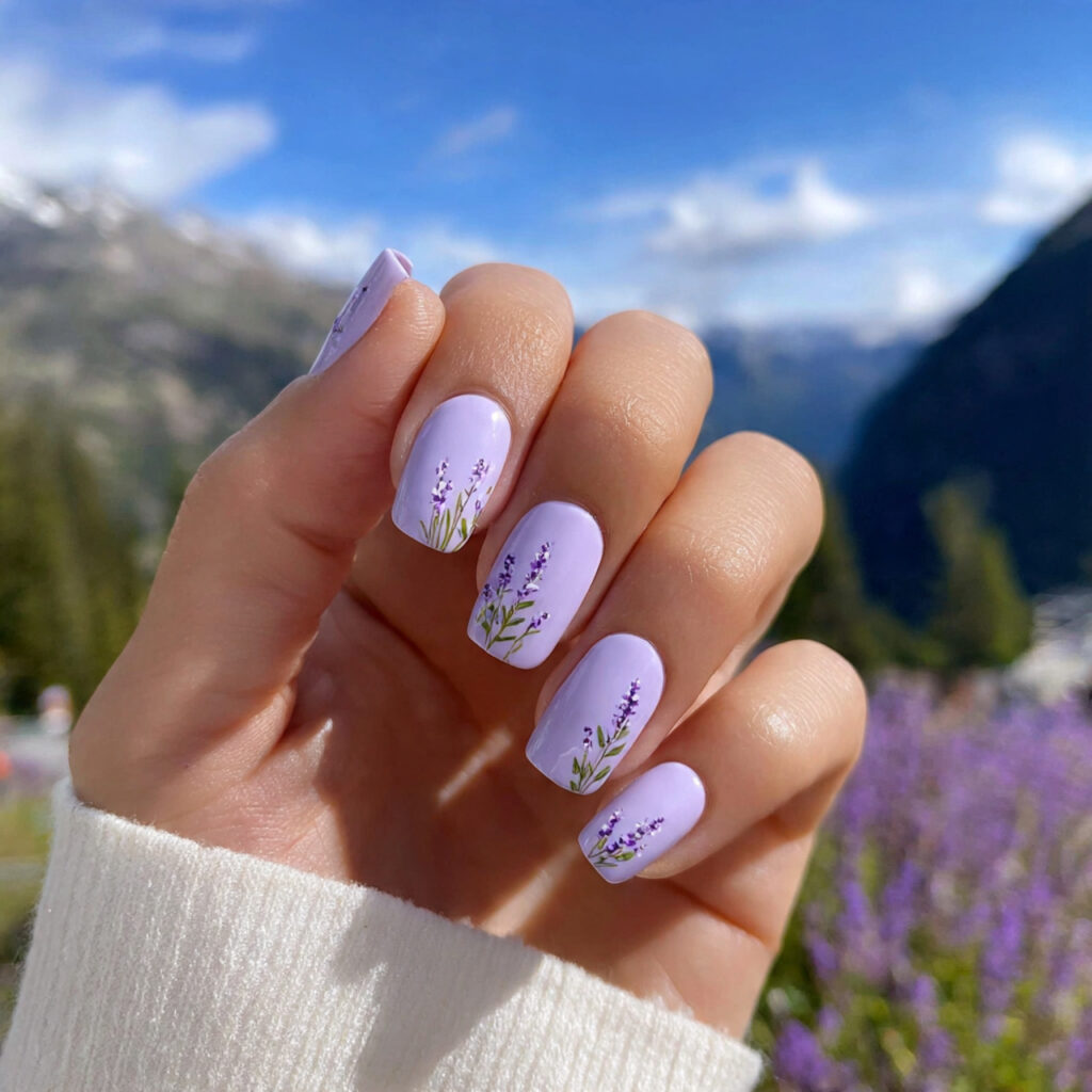 Short Nails Cute: Tiny Designs You’ll Instantly Fall For 13 attractive soft lavender cute short nails with out