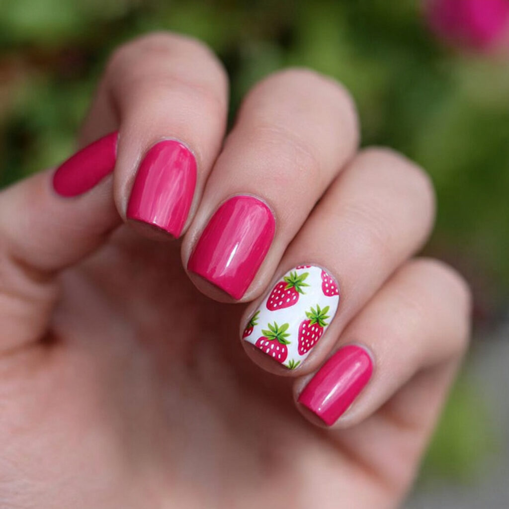 Pink Nails Short Trendy: Cute, Clean & Instantly Pretty 8 attractive strawberry pink nail arts with outdoor