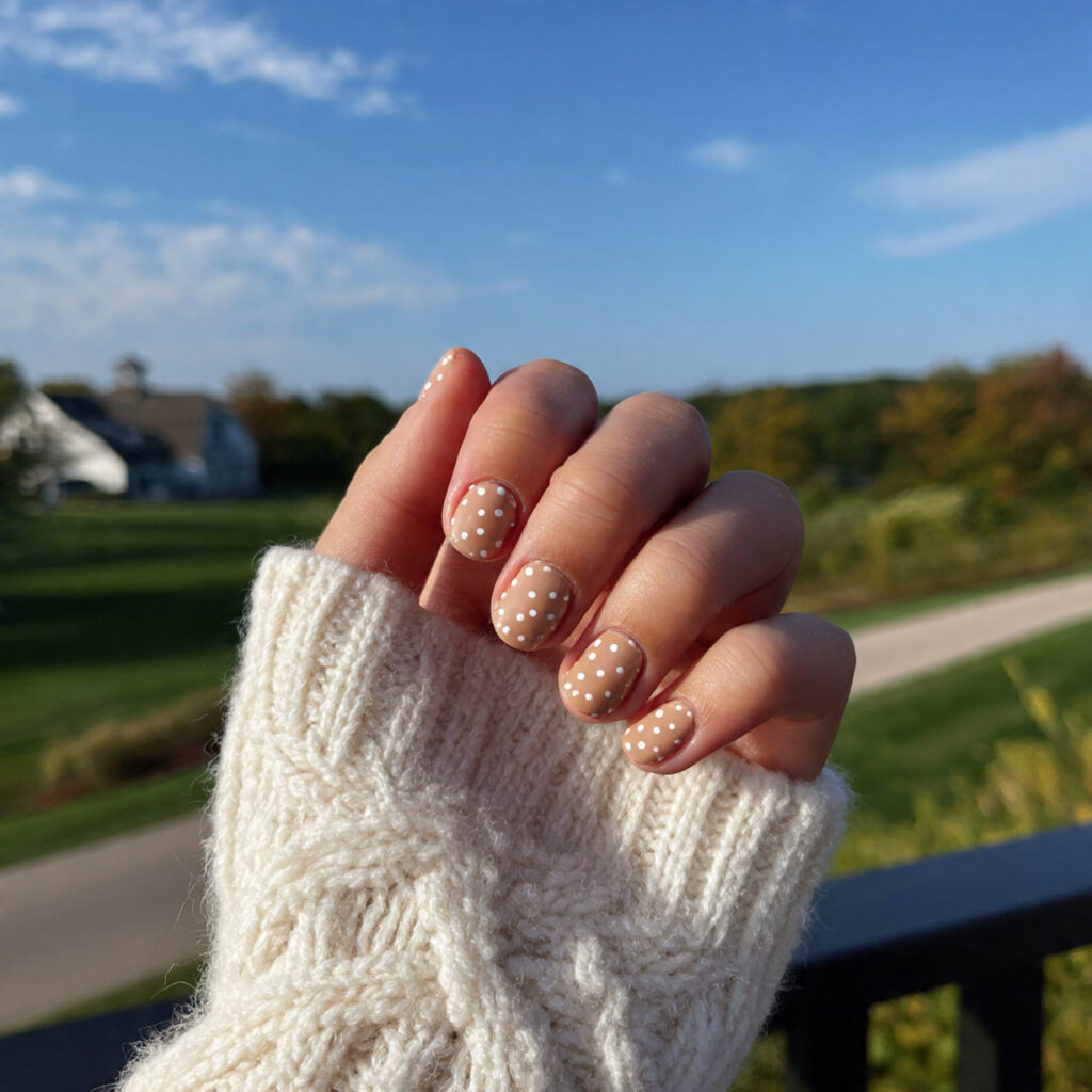 Short Nails Ideas Simple: 14 Cute & Effortless Looks You’ll Love 9 attractive tiny dot accent short nails with outdoo 1