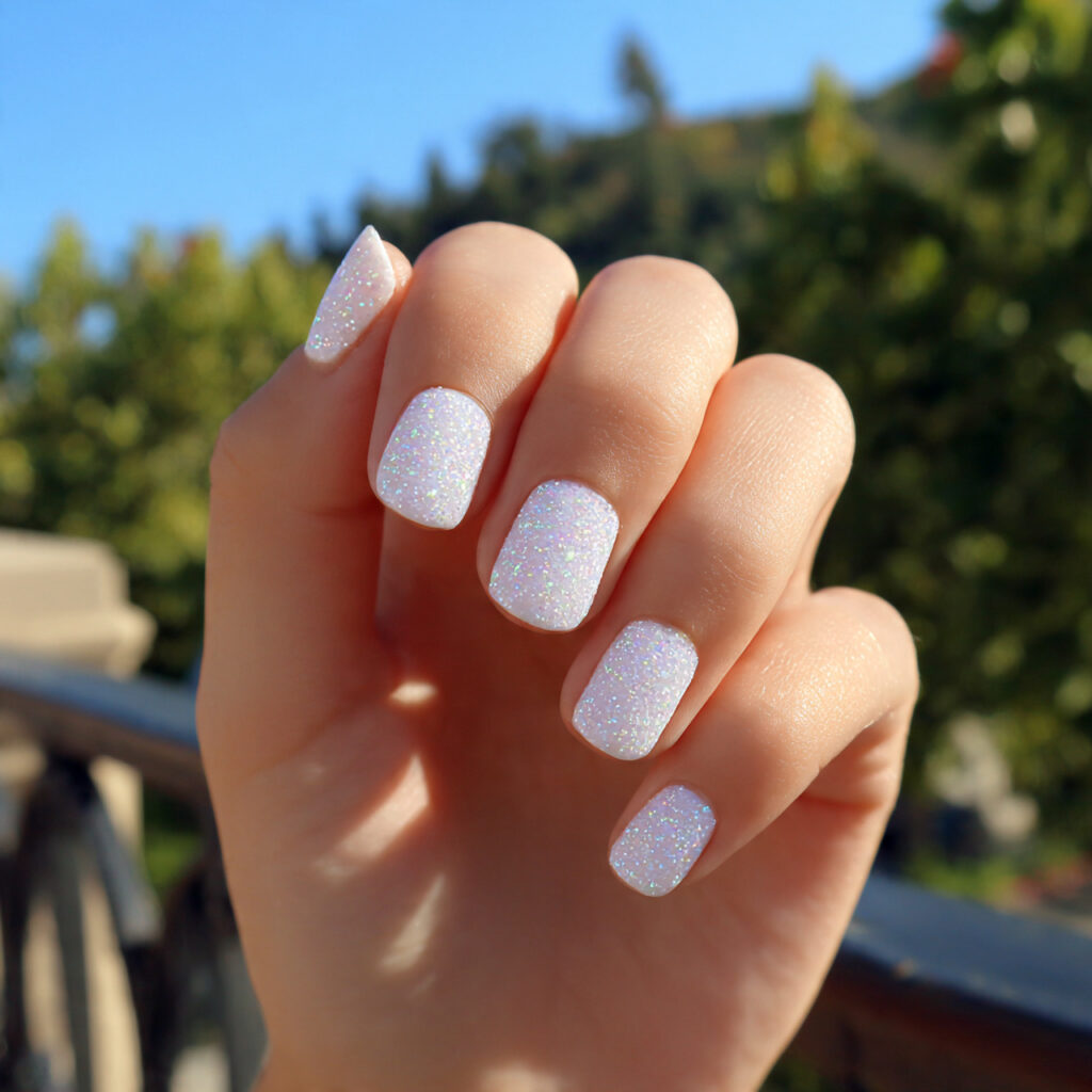Short Nails White: Clean, Dreamy Looks You’ll Love Instantly 10 attractive white glitter accent short nails with o
