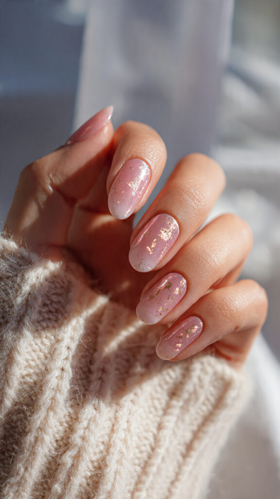 close up of one attractive hand with soft pink omb