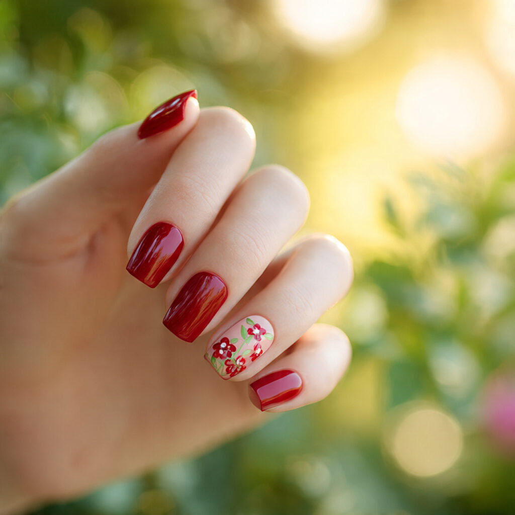 close up of one elegant hand with attractive gloss