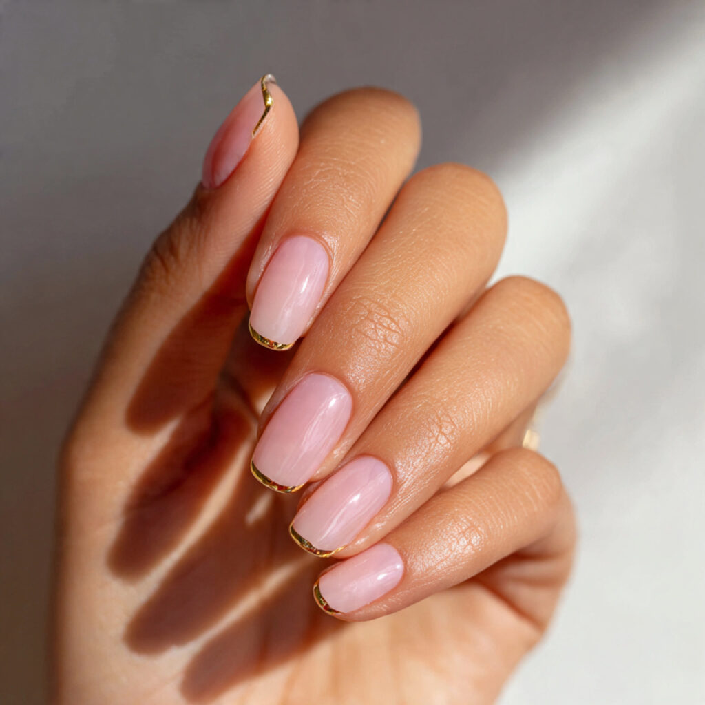 close up of one elegant hand with attractive milky
