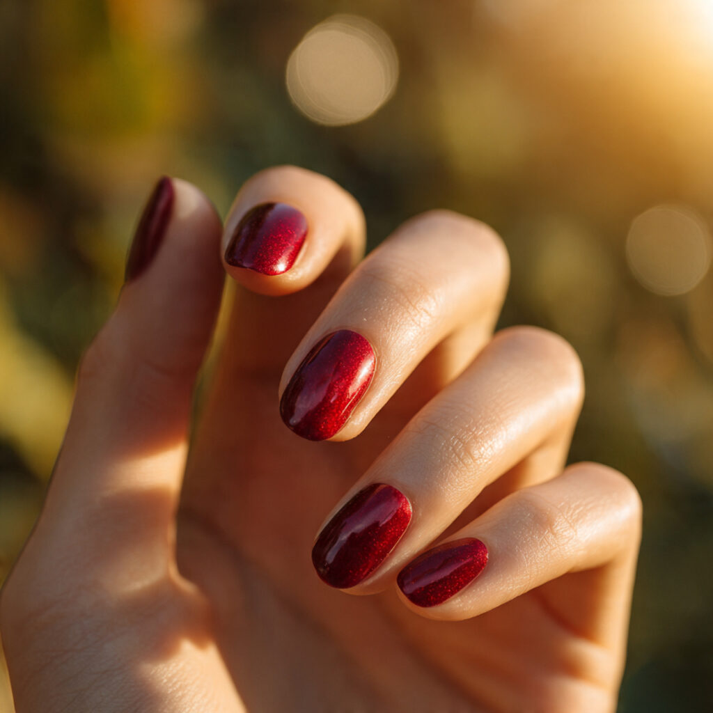 Red Black Nails: Bold, Addictive & Totally Unforgettable Looks 6 close up of one hand with attractive red aura nail
