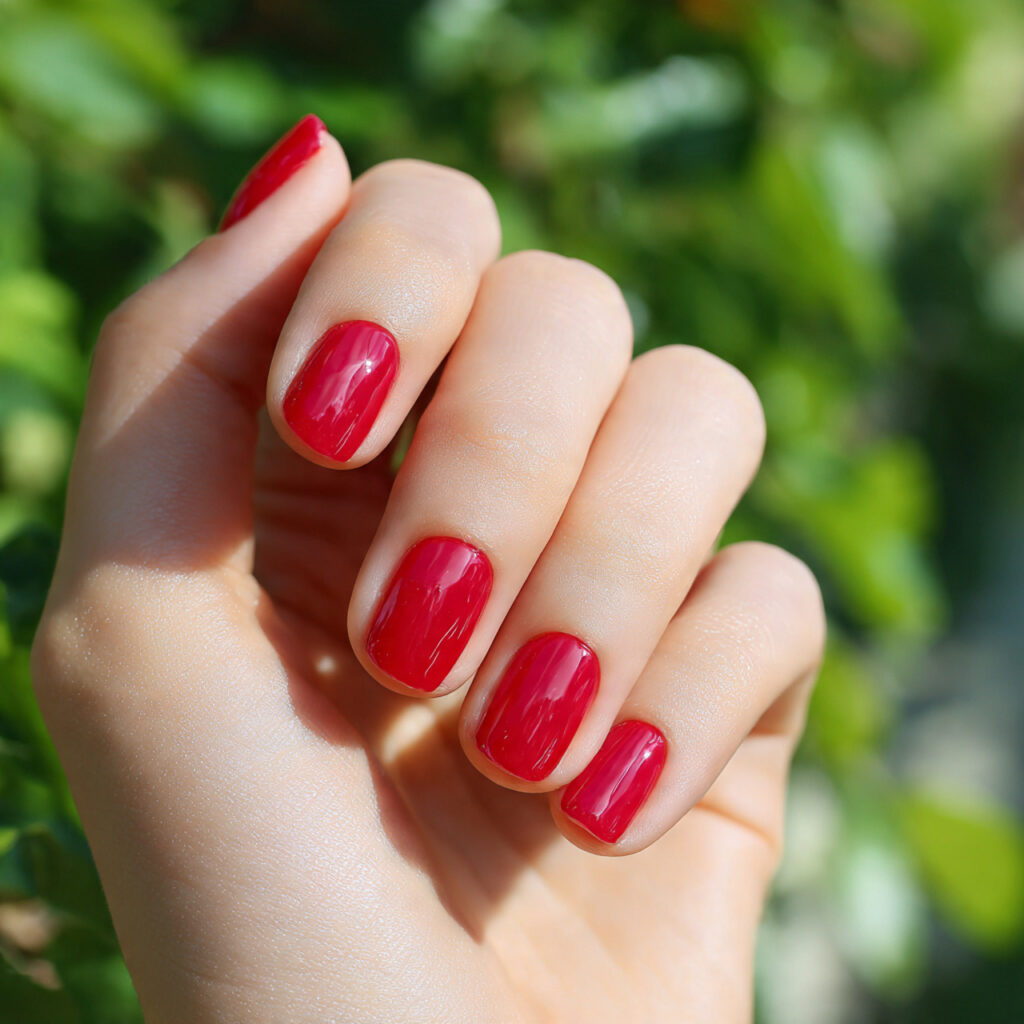 Red Nails Ideas: Bold, Romantic Looks You’ll Want to Save Forever 4 close up of one hand with attractive soft jelly re