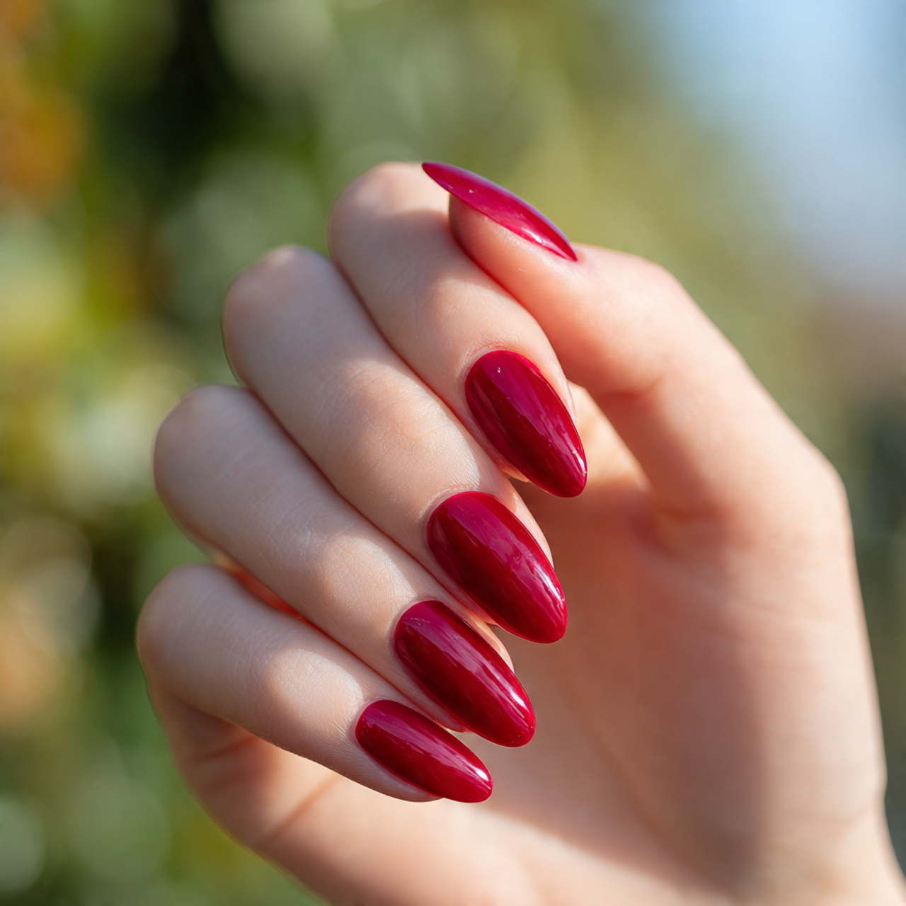 prom nails red