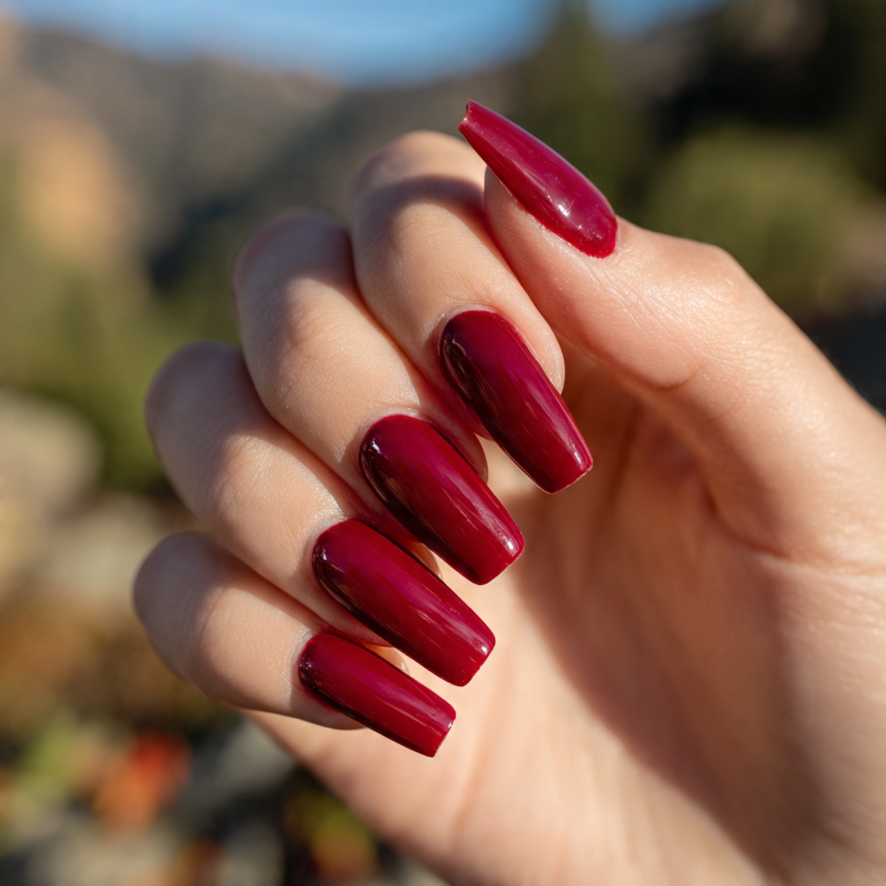 acrylic nails red