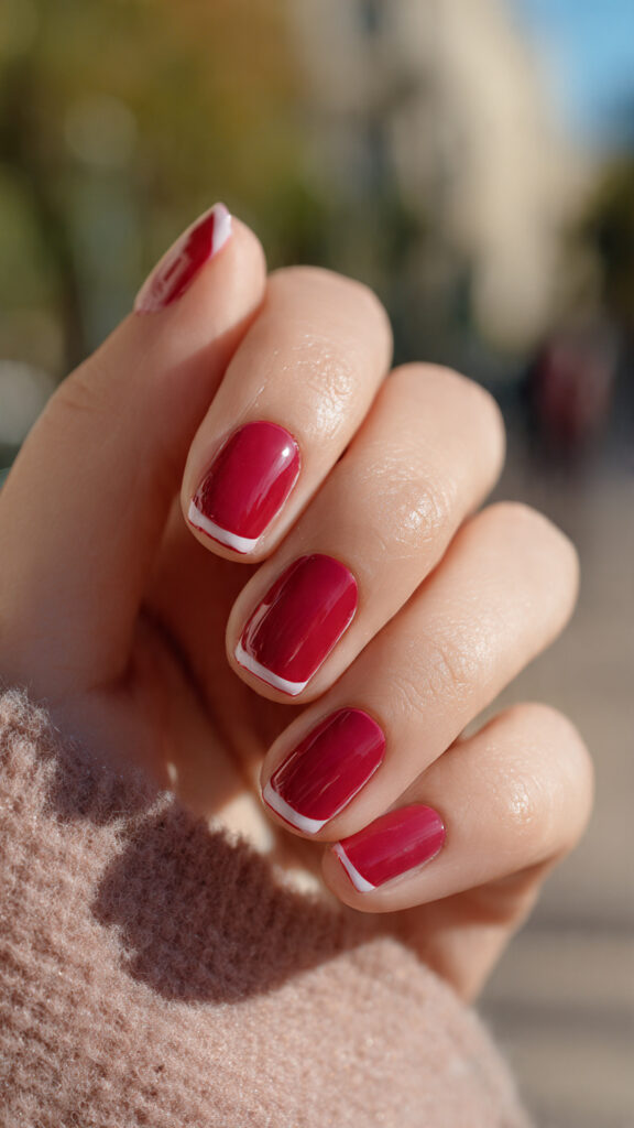 close up of one hand with double line french manic