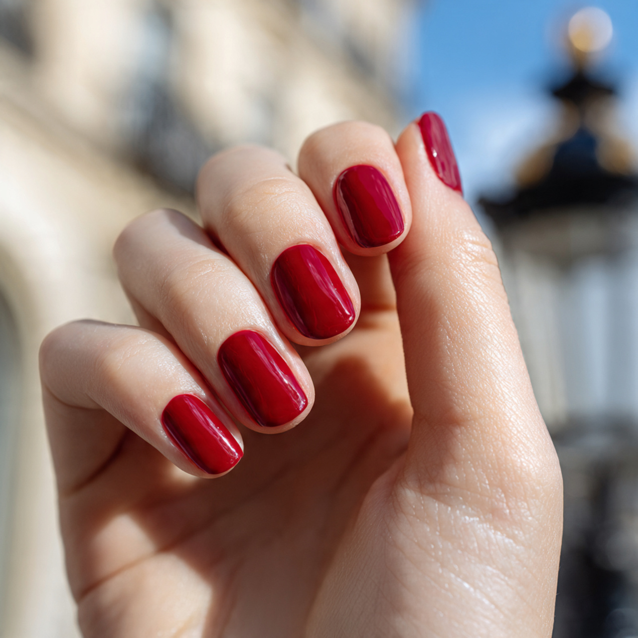 red nails art