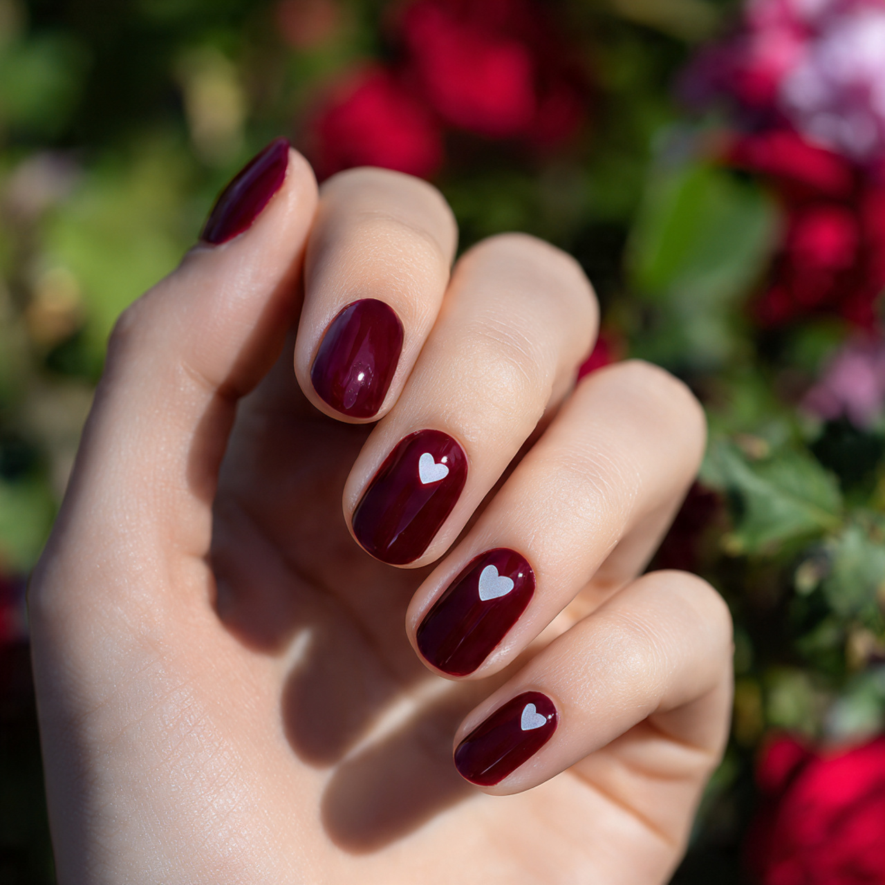 nails dark red