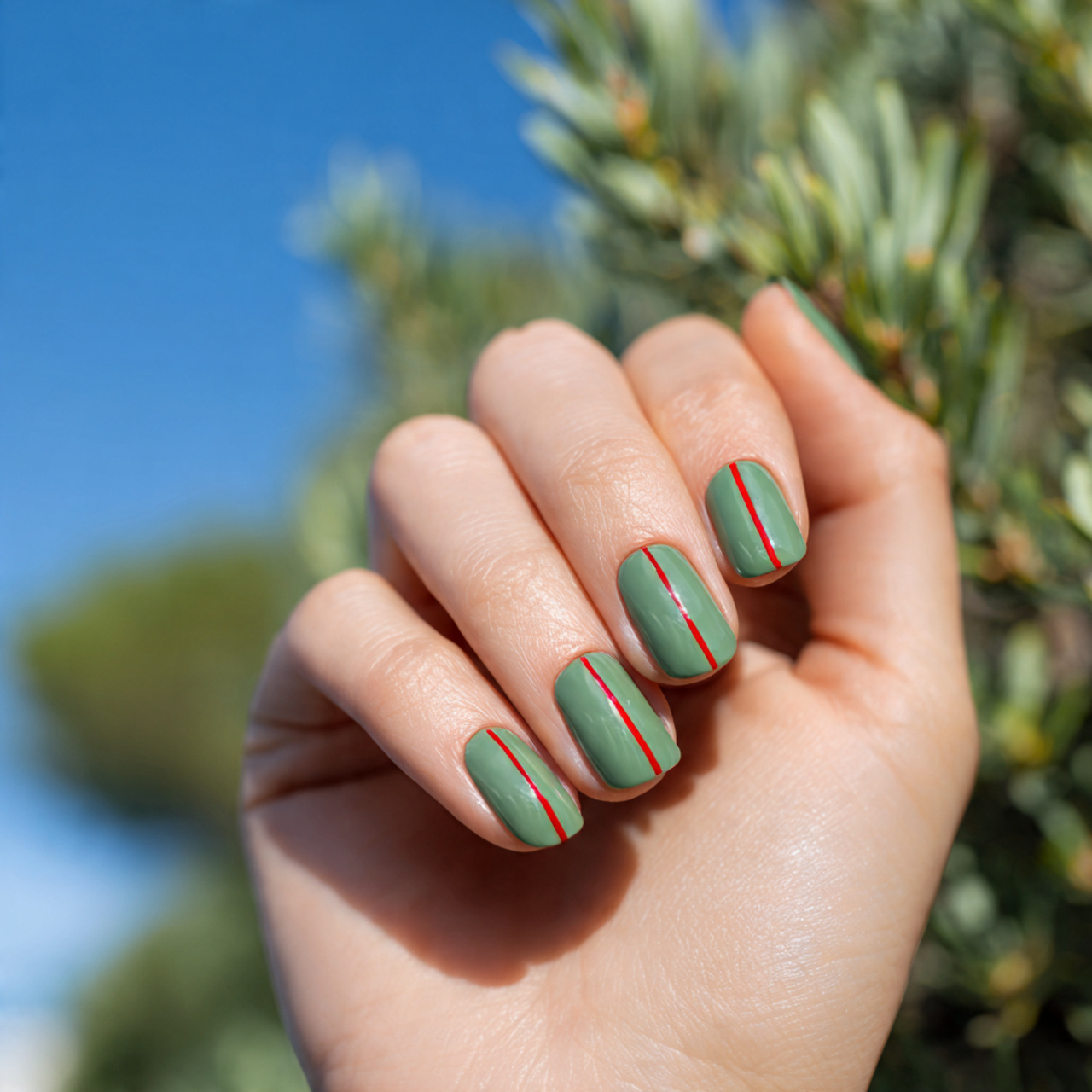 red and green nails