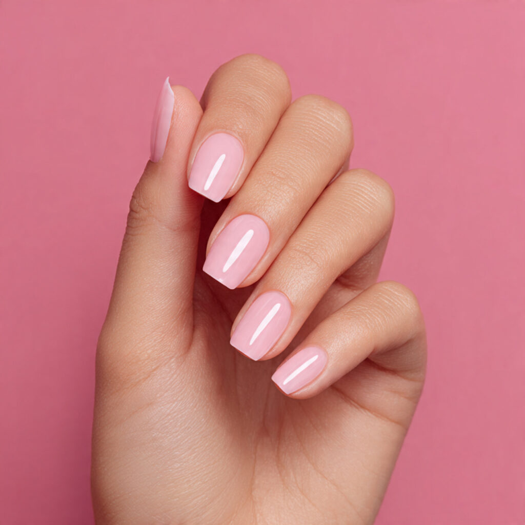 Pink Nails Simple: Soft, Effortless Looks You’ll Always Love 9 one hand with attractive pink minimal line nails g