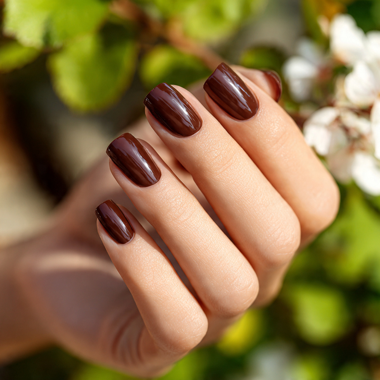 Short Nails Brown