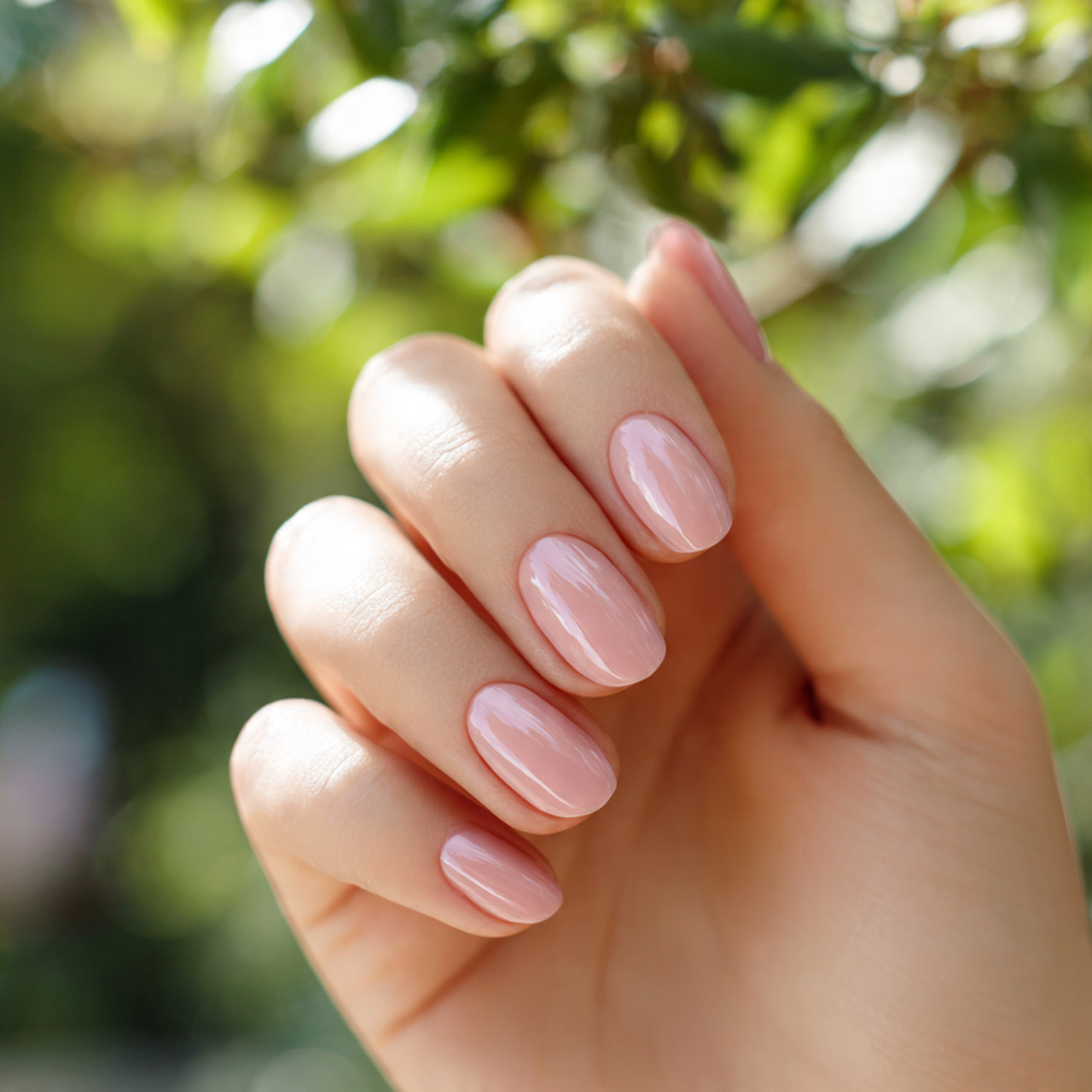 Short Round Acrylic Nails
