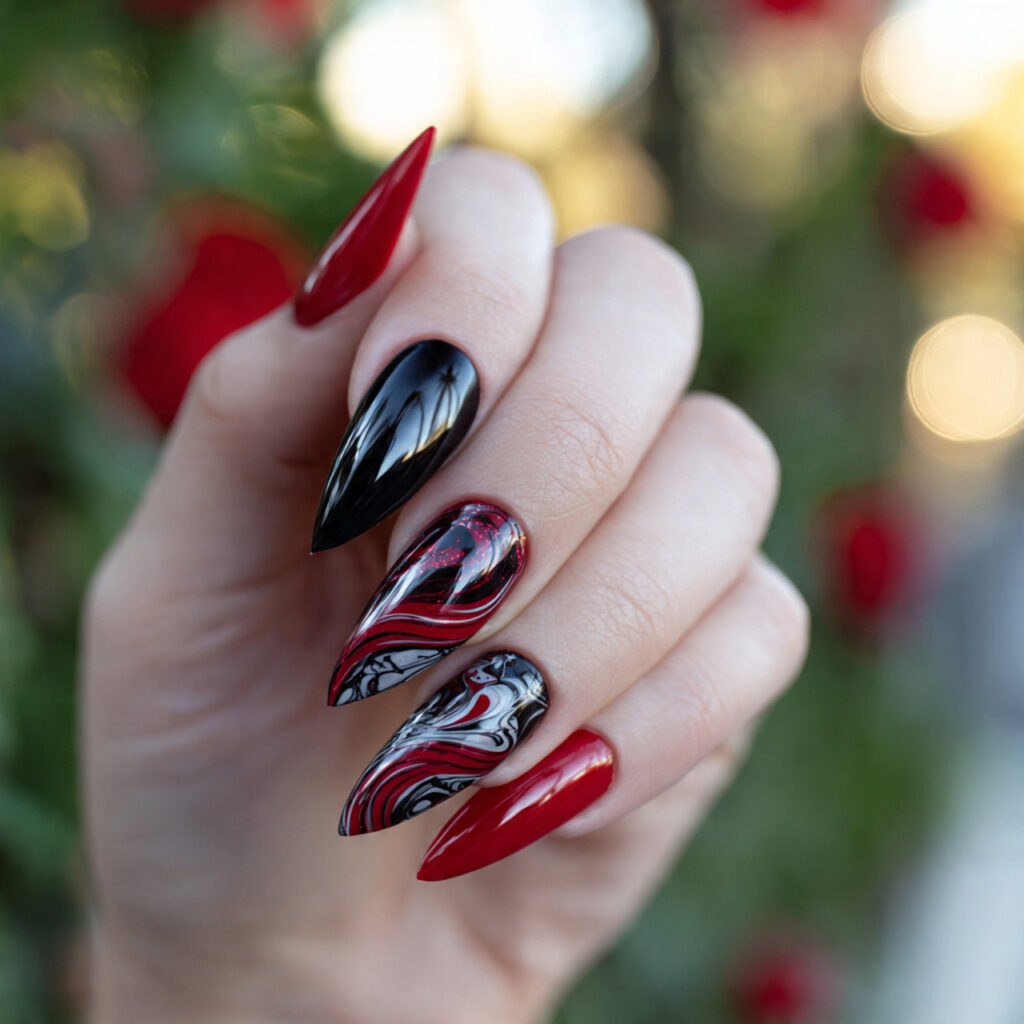 Acrylic Nails Red: The Bold, Timeless Look You’ll Never Get Over 12 one hand with long acrylic nails in striking black