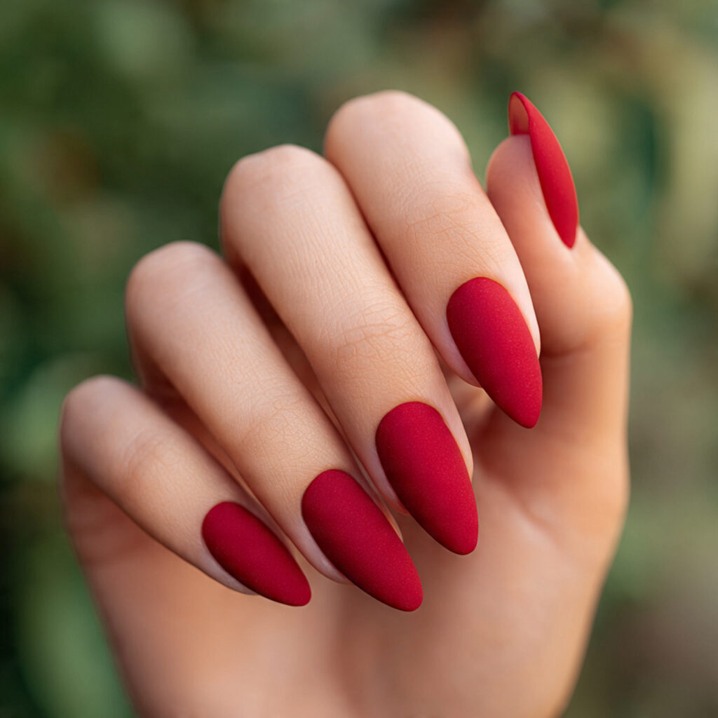 Red Nails Cat Eye: Magnetic Glow You Can’t Stop Staring At 12 one hand with nails styled in a mix of matte and g