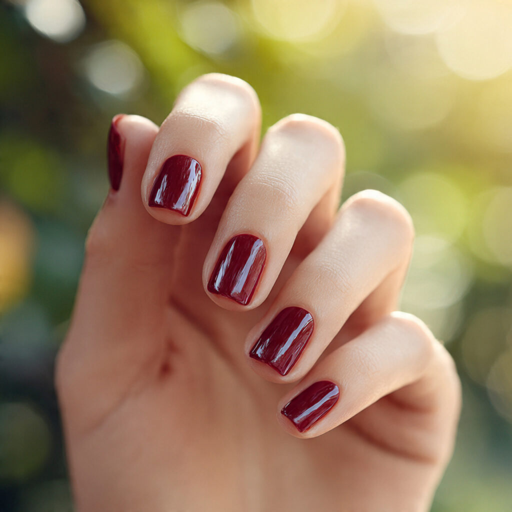 Short Nails Red: The Bold, Timeless Look That Always Wins 2 photorealistic close up of one hand with attractiv 3